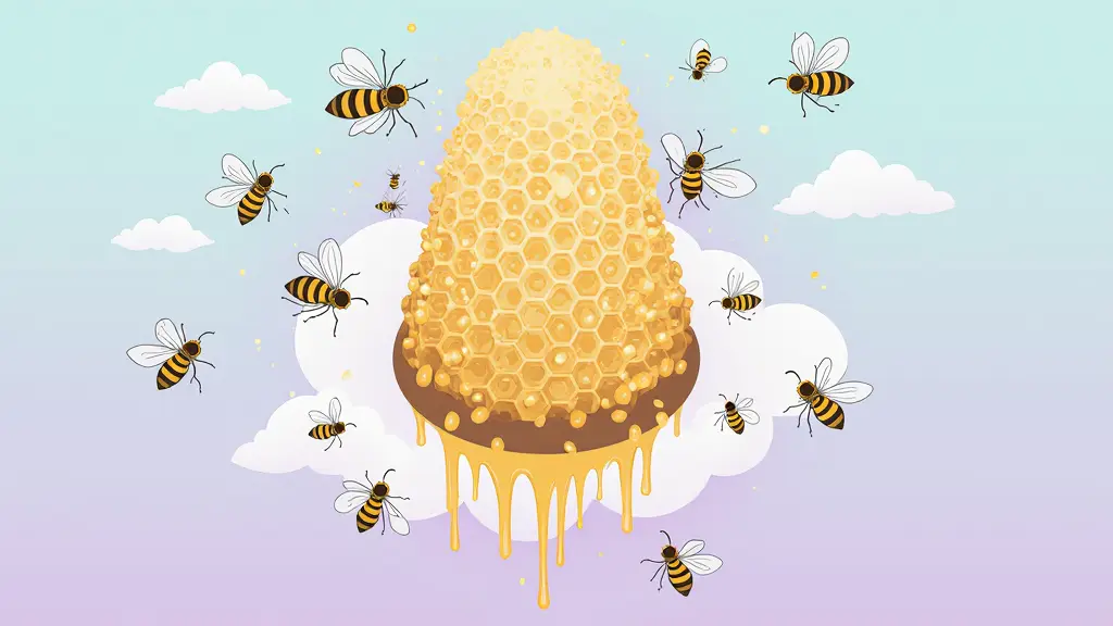Muchas abejas volando alrededor, energía y cooperación