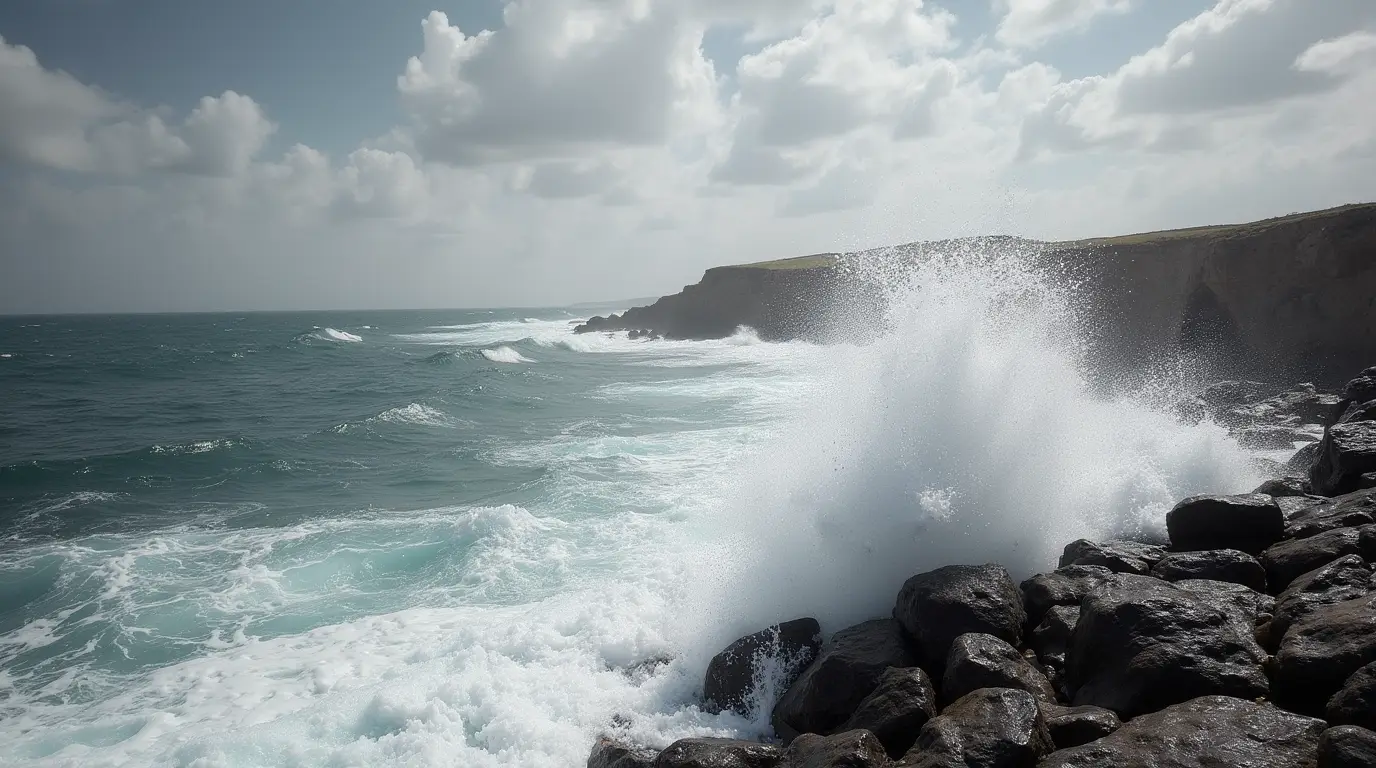 Mar tranquilo al atardecer, símbolo de calma y equilibrio